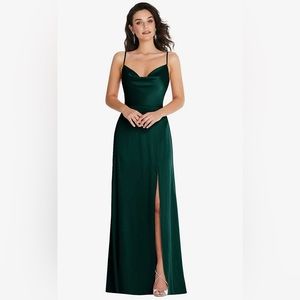 Cowl-neck Dessy Group bridesmaid dress